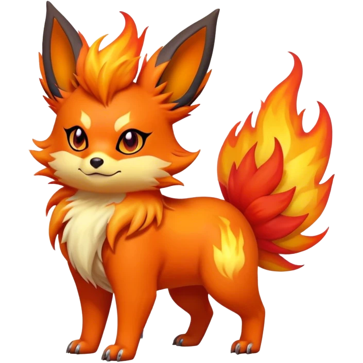 Quilava-Litten-Flareon-fantasy-animal-creature-hybrid full body emoji