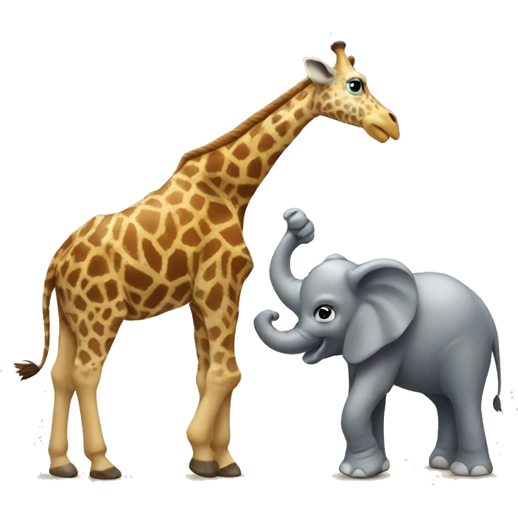 Giraffe punching a Elephant  emoji