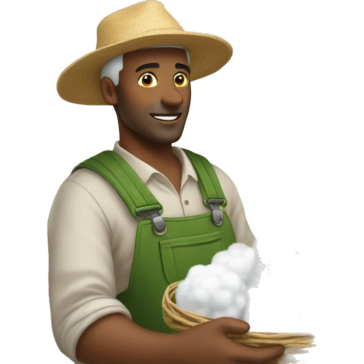 man harvesting cotton emoji