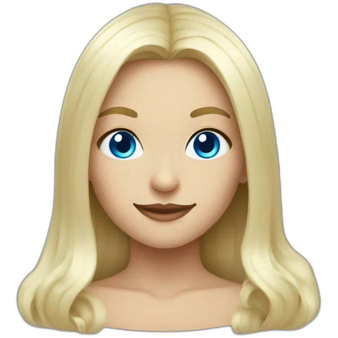russian witch with gold hair and blue eyes smiles emoji