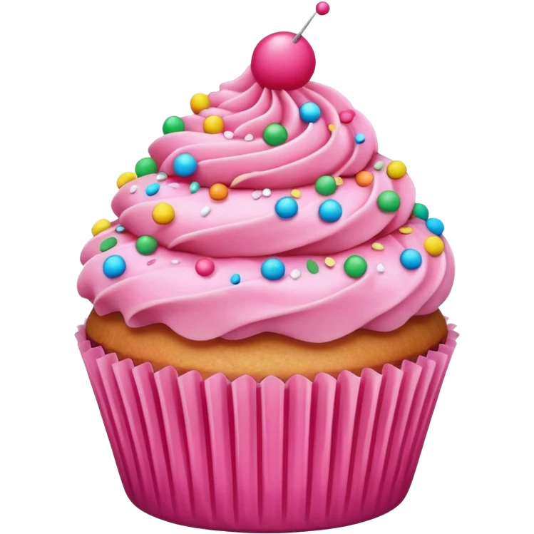 Cupcake with pink icing emoji