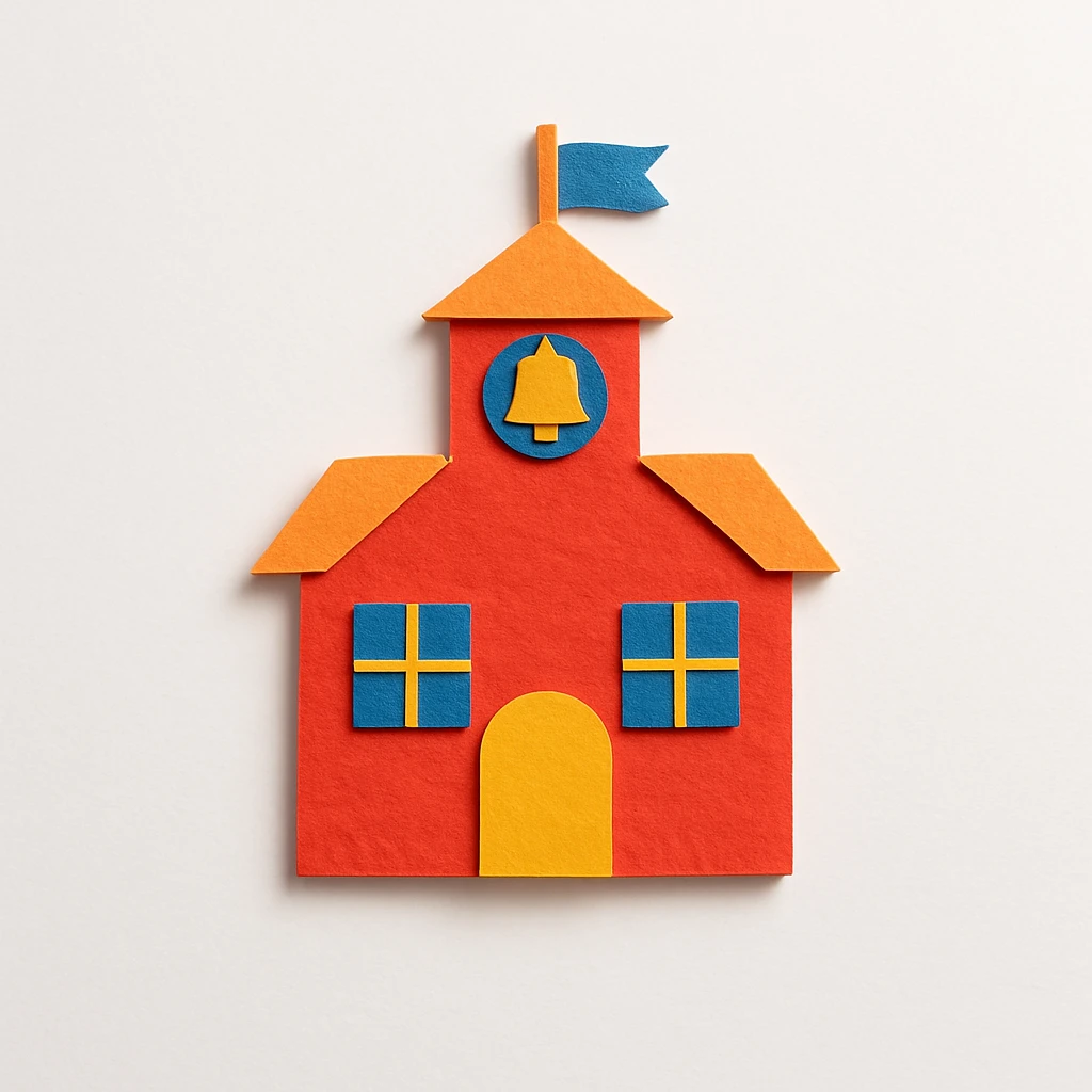 a colorful school emoji