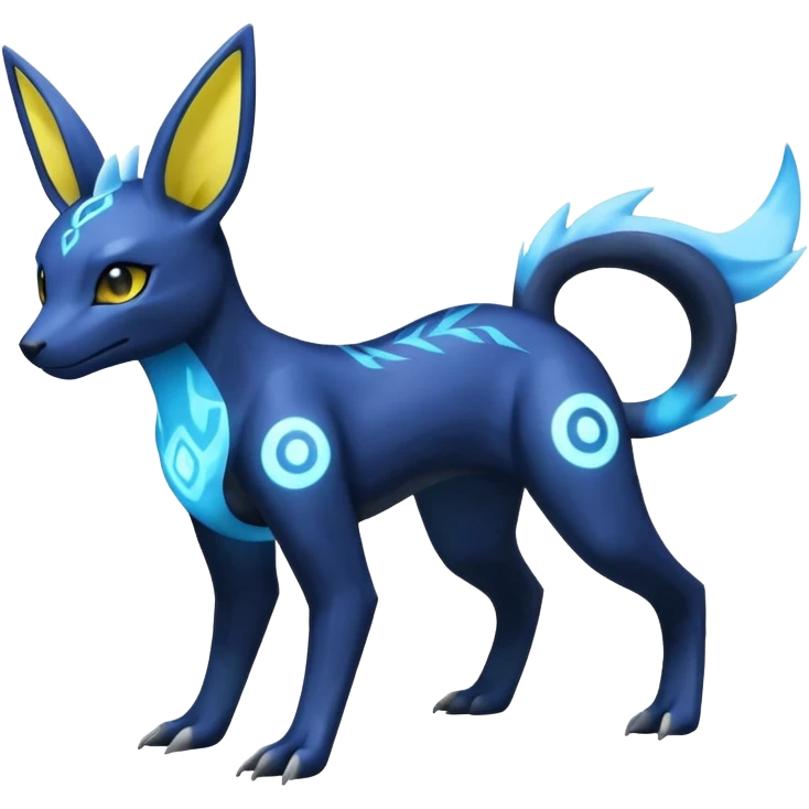 Manectric-Electrike-Lugia-Umbreon-Draco-Fakémon-hybrid-creature (full body), 4 legs emoji