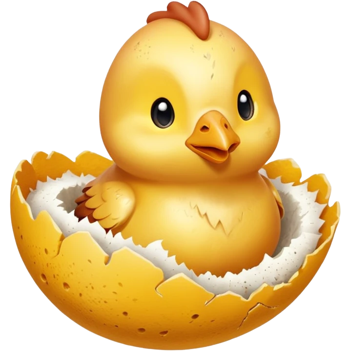 an egg shell splitting with a little chicken inside emoji
