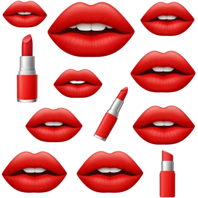 Set of lips with the words ‘crazy beautiful’ around them emoji