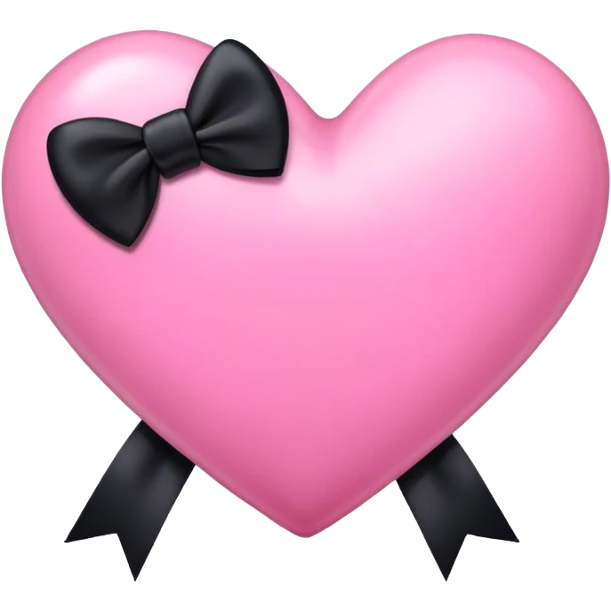 pink heart and black bow emoji