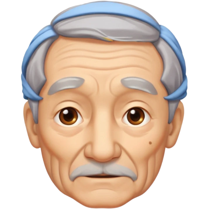 old man with wrinkles, age spots, and gray hair emoji