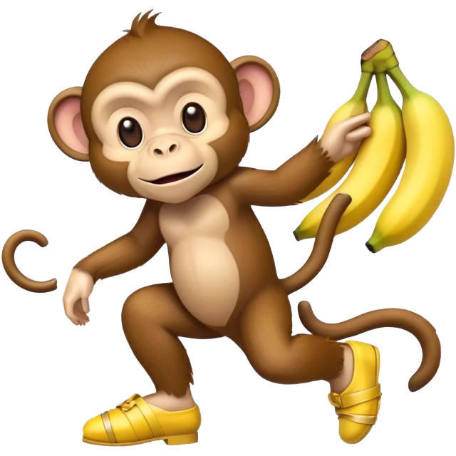 monkey in banana shoes emoji