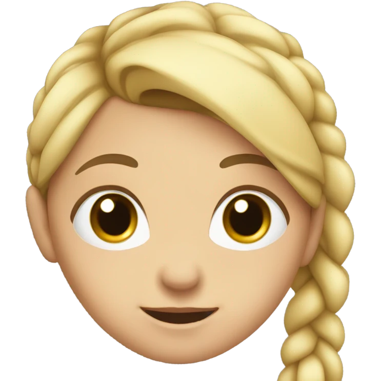 Girl with ponytail turned to the left side with a black dot on face emoji