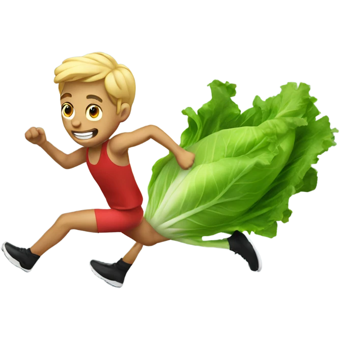 sprinting lettuce  emoji