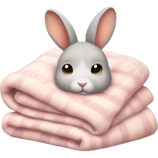 Rabbit cozy sleep  in blanket emoji