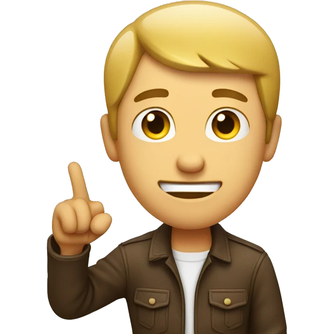 Guy pointing at his head with one finger emoji