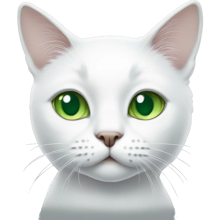 White cat with green eyes emoji