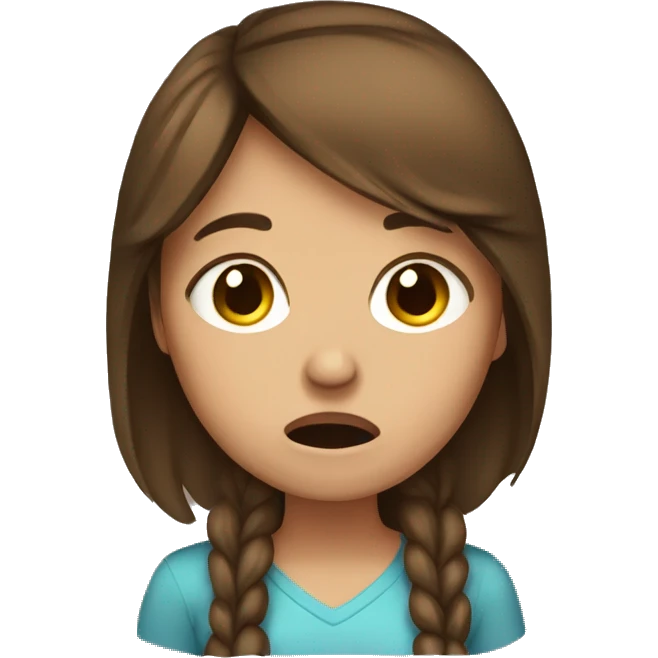 Brown hair girl crying as much as possible  emoji
