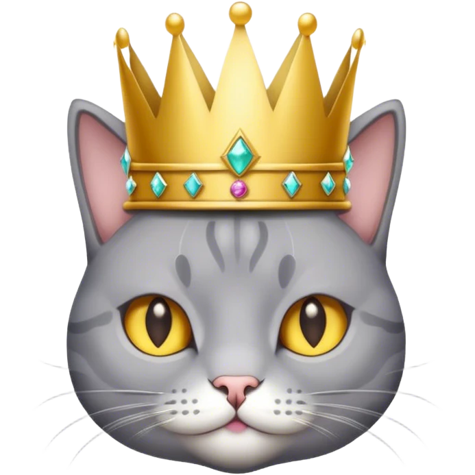 add a crown to this cat and make it more grey emoji