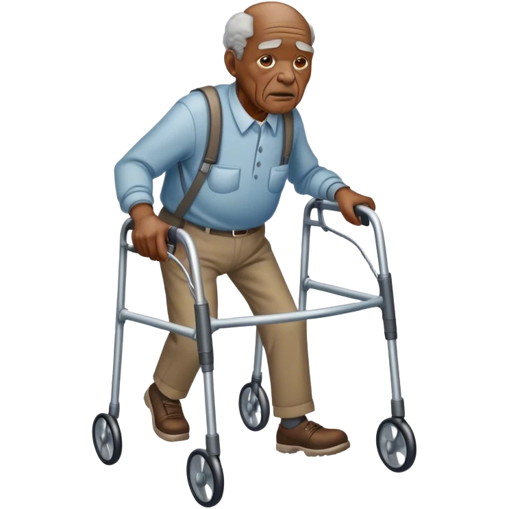 Old black man with a walker emoji