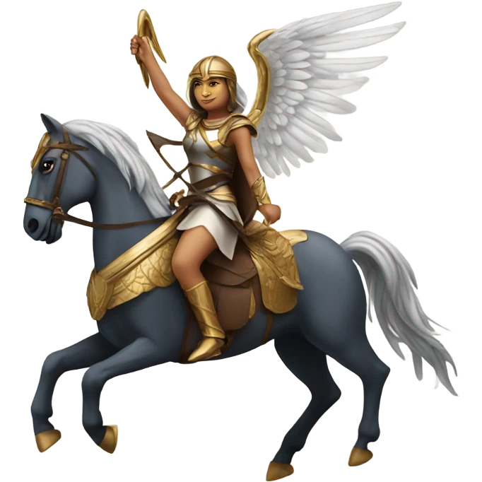 Valkyrie riding a winged horse emoji