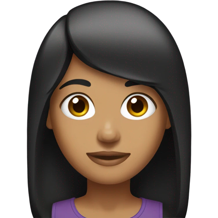 mulatto with short black straight hair emoji
