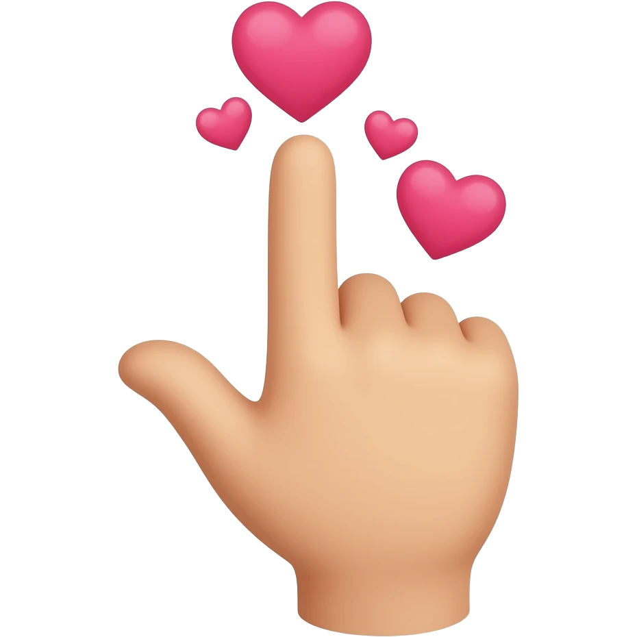 Fuck you finger with hearts emoji