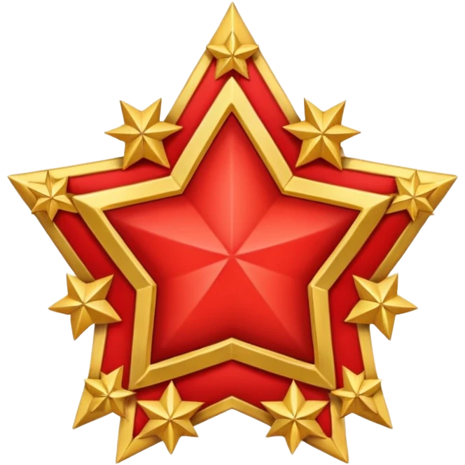 red 5 stars crest emoji