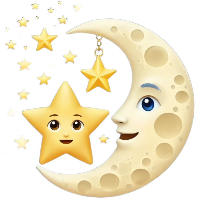 Moon and star love each other  emoji