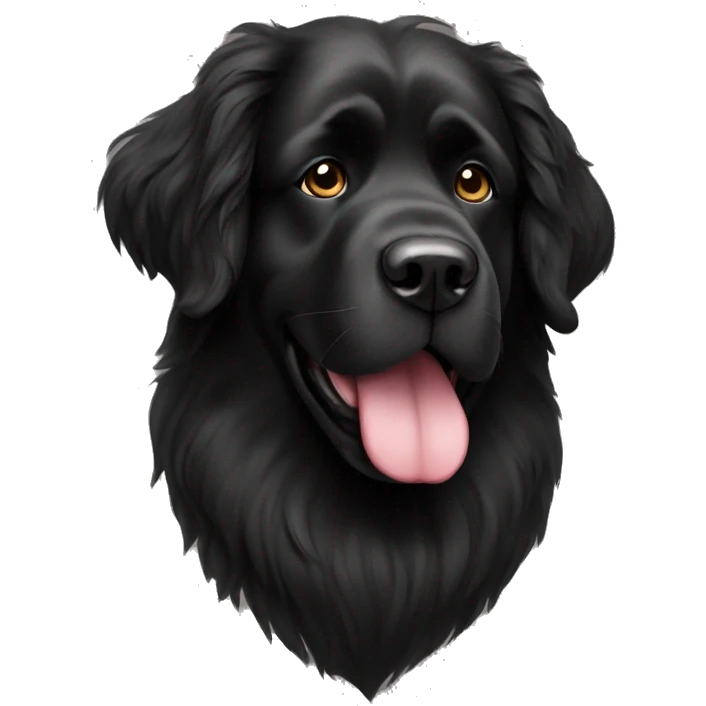 Black Newfoundland dog  emoji