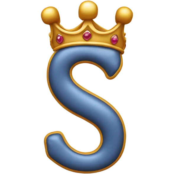 letter s with princess crown emoji