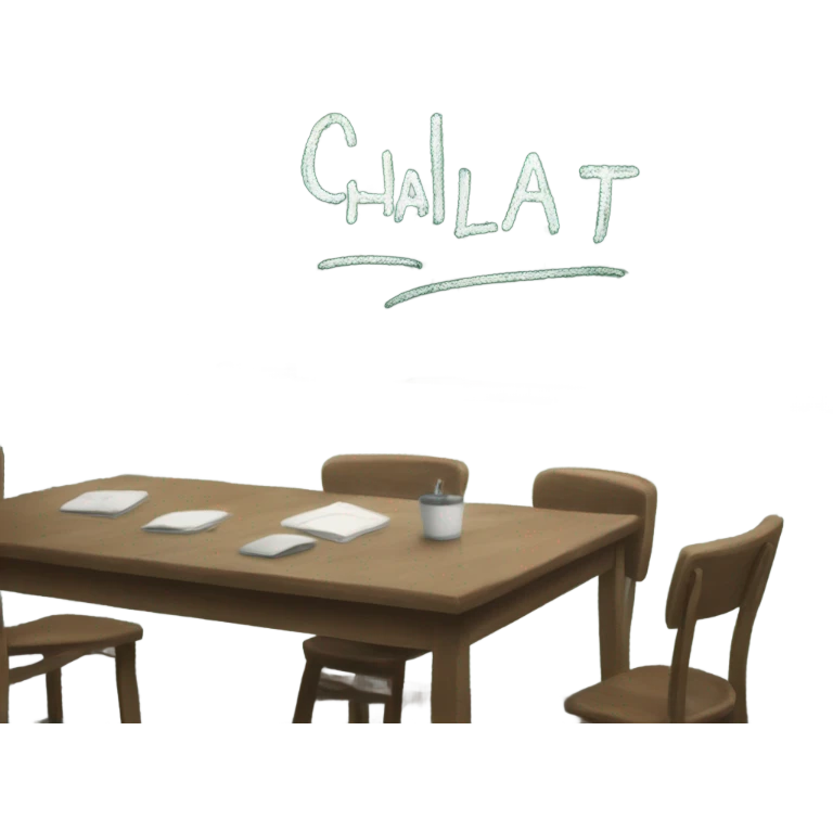 Green board that says chalked  emoji