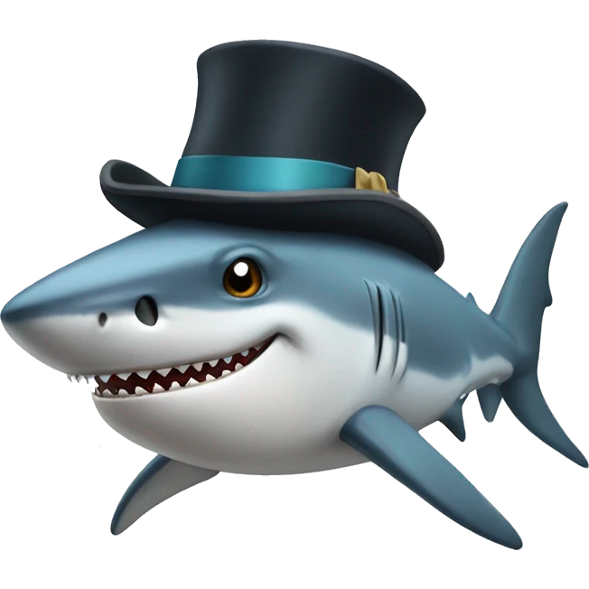 Shark with tophat  emoji
