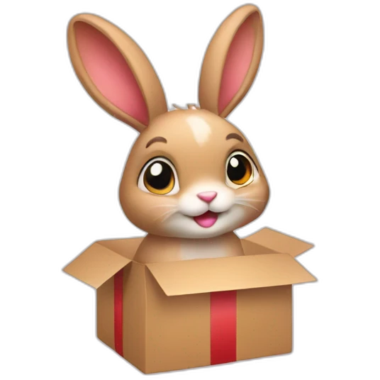 rabbit from gift box emoji