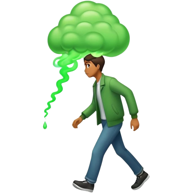 Someone walking away with green gas following them  emoji