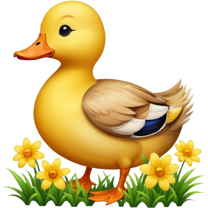 A duck with flowers  emoji