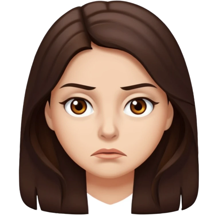 Eyes rolling Tammy with long dark brown hair. She is rolling her brown eyes because she is annoyed.  emoji