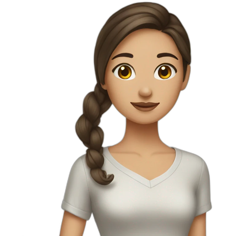 brunette girl drawing clothes  emoji