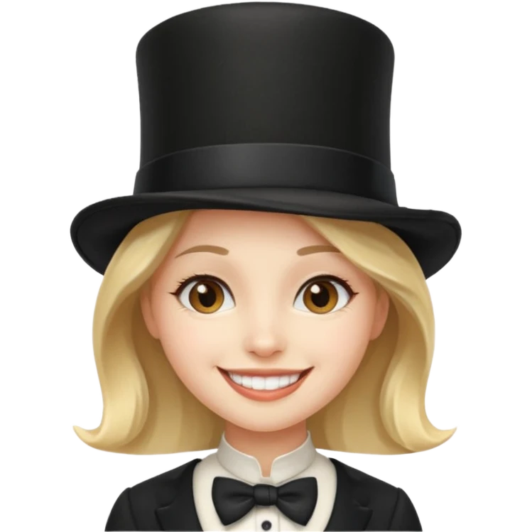 A girl with a top hat emoji
