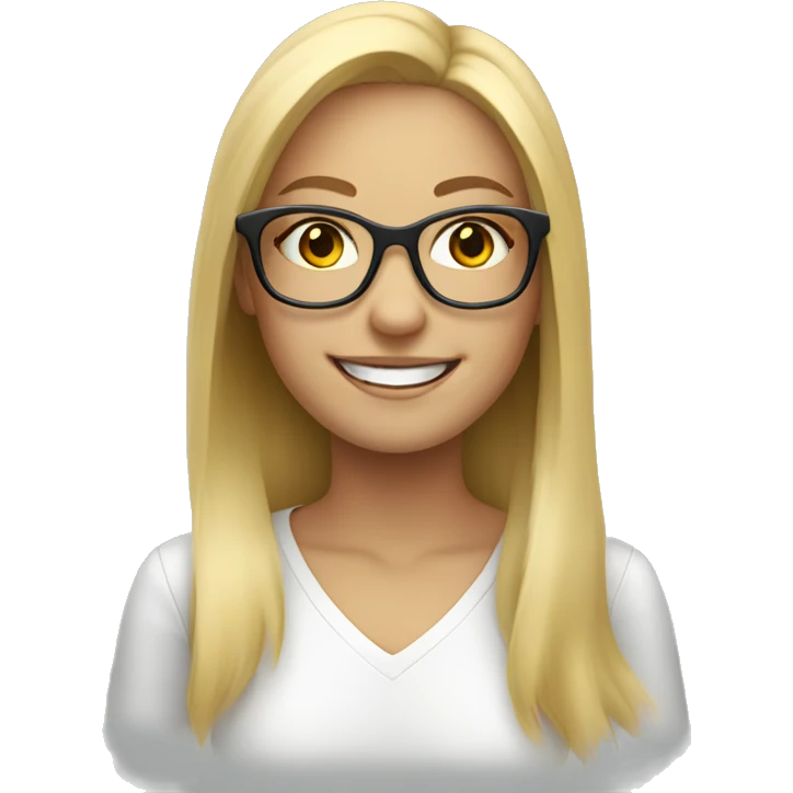 smiling blonde Girl in glasses emoji