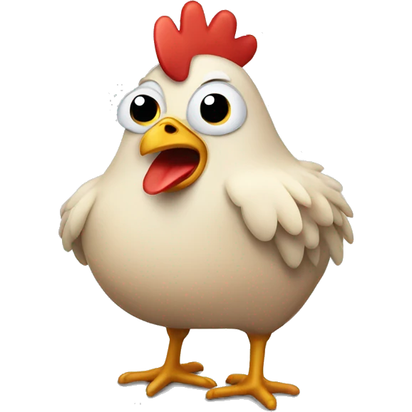 Stressed chicken emoji
