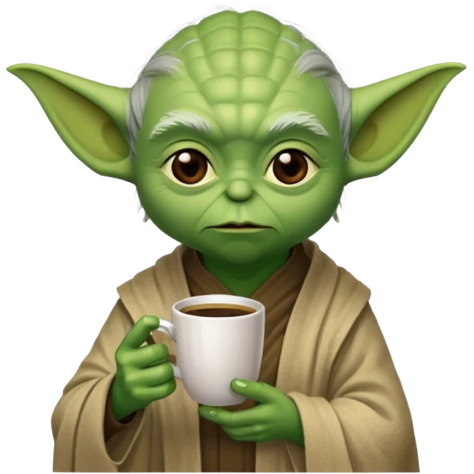 yoda drinking coffee emoji