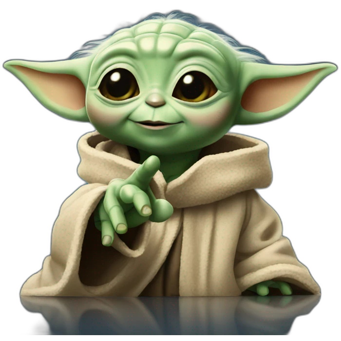 baby yoda making victory sign emoji