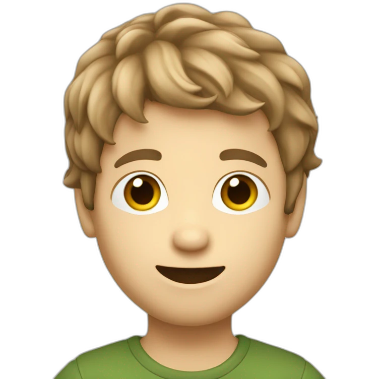 Caucasian-boy-child-shaggy-light-brown-hair-ukelele emoji