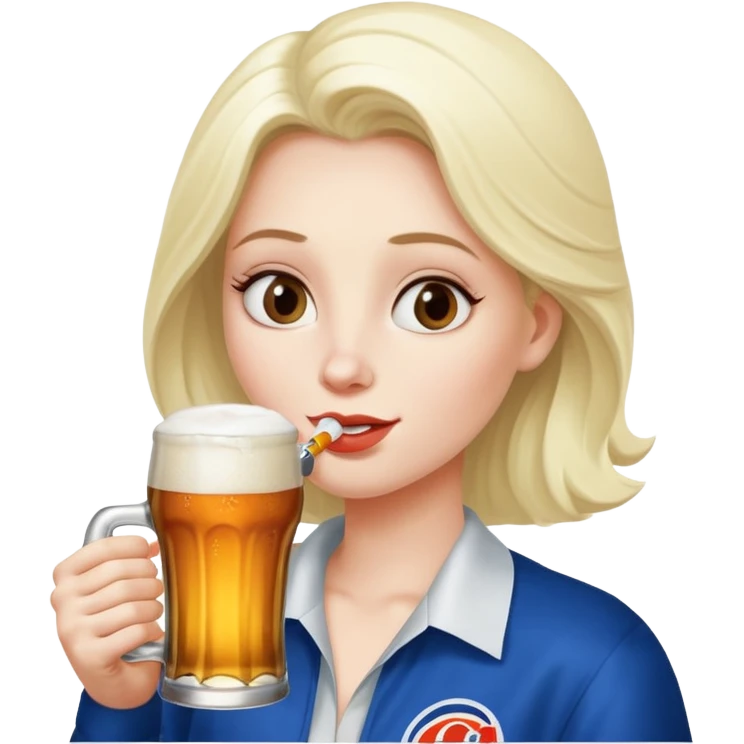 Yetty drinking a coors beer emoji