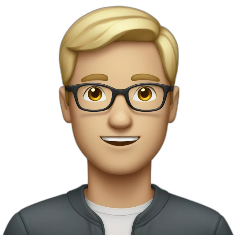 blue eyed man with glasses ligth skinned emoji