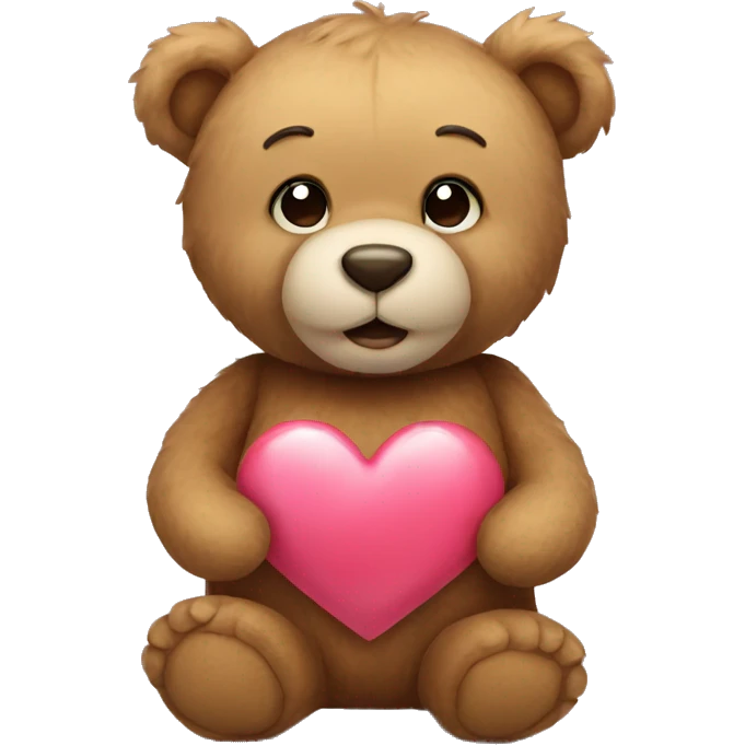 Teddy bear with heart emoji
