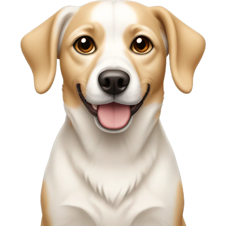 White and tan jackchi dog emoji