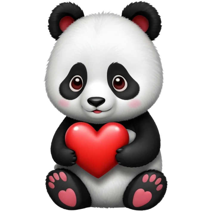Panda qui tien un cœur emoji
