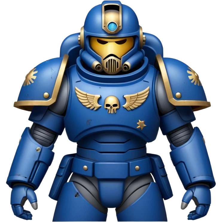 Space Marine warrior with power armor and helmet emoji