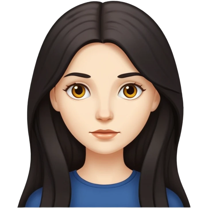 white woman with long dark hair  emoji