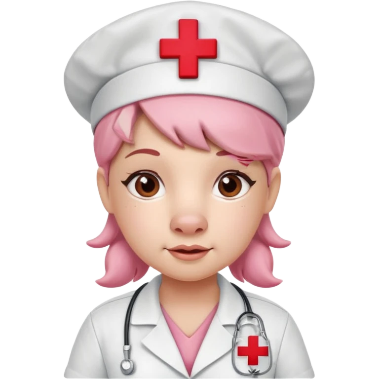 Pink pig nurse with red cross cap.














 emoji