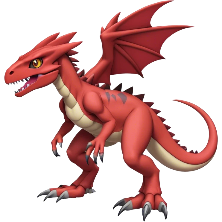  Cool Edgy Digimon-Fakemon-Guilmon-Genesect-Velociraptor-Dragon full body emoji