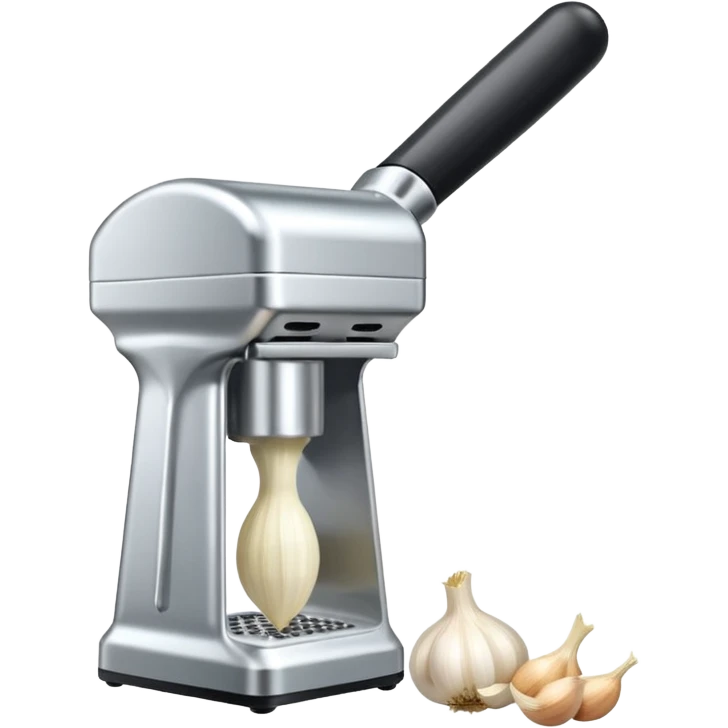 garlic being pressed in a garlic press emoji